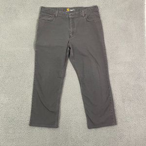 Carhartt Pants Mens 38x30 Relaxed Fit Gray Casual Flat Front Work Pants